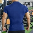 thumbnail image 3 of Mlzmgr Gym T-Shirts for Men Crew Neck 1/4 Zipper up Short Sleeve Slim Shirts Stretchy Athletic Running Gym Tops, 3 of 4