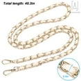 thumbnail image 3 of Gustave Replacement Purse Chain Strap Handle Shoulder Crossbody Handbag Bag Metal Leather 120cm/45inch Strap -White, 3 of 11