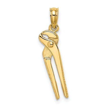 

FB Jewels 14K Yellow Gold 3D Locking Wrench Moveable Pendant