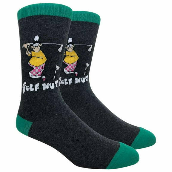 Urban-Peacock Men's Novelty Fun Socks - Golf Nut - Charcoal - 1 Pair