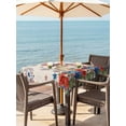 thumbnail image 3 of Outdoor Tablecloth with Umbrella Hole for Patio/Picnic/Party/Camping, 4th of July Waterproof Table Cloth Square Cover Washable, Independence Day Patriotic Flowers Cat Beige (60"x 60"), 3 of 9