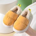 thumbnail image 3 of Children's Cotton Shoes Boys and Girls Solid Color Warm Shoes Plush Lining Bag Heel Home Shoes Cold-Proof Non-Slip Indoor Shoes (Orange,28-29), 3 of 7