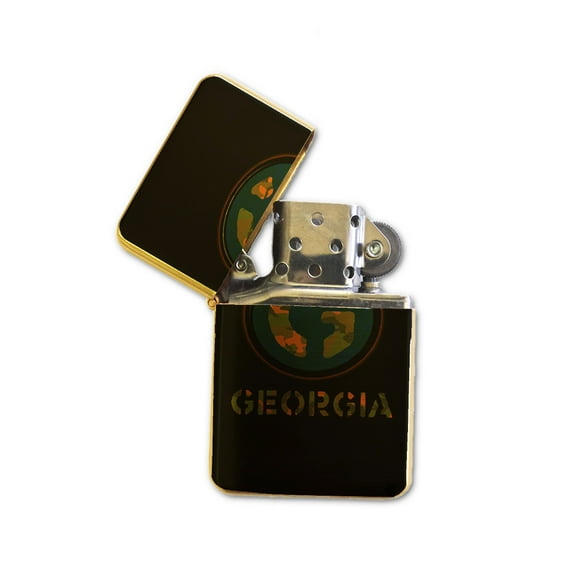 KuzmarK Gold Windproof Flip Top Lighter - Georgia Camouflage