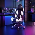 thumbnail image 3 of Gymax Massage Chaise de Jeu Réglable Pivotante Chaise d'Ordinateur de Bureau W / Repose-Pieds, 3 of 10