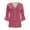 Watermelon Red, variant on Lindreshi Cardigans for Women Plus Size Women's Floral Print Puff Sleeve Cardigan Loose Cover up Blouse Tops 3/4 Sleeve Ruffle Open Front Button Cardigan