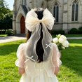 thumbnail image 3 of 39.37 Inch Sheer Organza Bow Hair Clips with Long Ribbon Tassels for Bridal and Parties,Colour as Pictured, 3 of 6