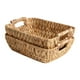 thumbnail image 1 of StorageWorks Cestas de almacenamiento grandes tejidas a mano con asas de madera, cestas de mimbre de jacinto de agua para organizar, paquete de 2, 1 of 5