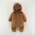 thumbnail image 2 of Vedolay Fall Coats for Kids Hooded Zipper Thicken Windproof Warm Outwear Snowsuit Khaki,90, 2 of 5