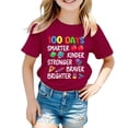 thumbnail image 5 of Coerni Happy 100 Days of School Shirt for Boys Girls Toddler Kids Letter Graphic Kindergarten Short Sleeve Tees Crewneck Tops, 5 of 8