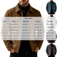 thumbnail image 3 of Men Suede Trucker Jacket, Lapel Collar Button Down Casual Coat with Flap Chest Pockets, Long Sleeve Vintage Outerwear for Men, 3 of 9