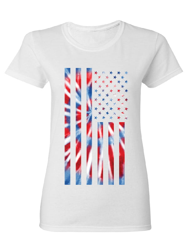 Zexpa Apparel - Patriotic Tie Dye American Flag Women's T-shirt 4th of ...