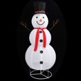 thumbnail image 4 of vidaXL 1 Piece Large White Fabric Christmas Snowman Figure with LEDs Holiday Decoration, 4 of 8