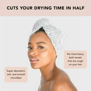 Kitsch Super Absorbent Microfiber Hair Towel Wrap, Micro Dot, 1 Count