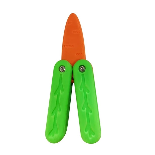 Cuchillo de zanahoria luminoso 3D para niños, juguetes Fidget, tarjeta de empuje de descompresión, impresión 3D, cuchillo de zanahoria brillante, juguete para niños