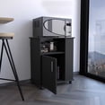 thumbnail image 4 of TUHOME Lower Microwave Storage Cabinet with Single Door and Three Side Shelves for Organized kitchen, 4 of 7