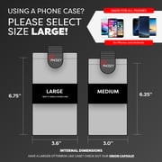 PHOOZY Thermal Phone Case - XP3 Series: Ultra-Rugged Insulated Cell Phone Pouch Prevents Overheating, Extends Battery Life, Drop Protection, Floats in Water, New AGION Lining (Large - Cosmic Black)