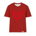 thumbnail image 4 of ICHUANYI Womens Tops Summer Trendy Short Sleeve Crew Neck Heart Print T-shirt Casual Shirts, 4 of 4