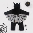 thumbnail image 4 of Dakiuu My First Halloween Baby Boys Girls Velvet Bat Hooded Romper Long Sleeve Jumpsuit Dress Up Outfit 0 24M, 4 of 8