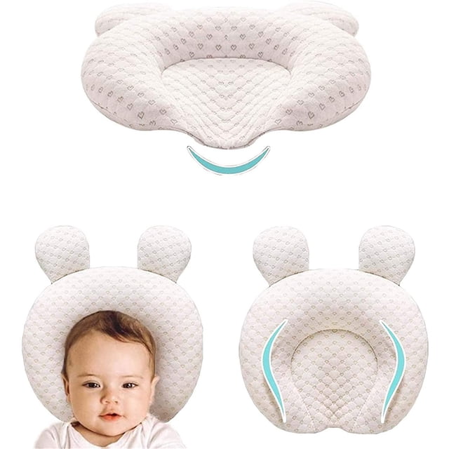 Suave Bebé Guardería Almohadas Unisex Recién Nacidos Cabeza Moldeadora Apoyo Infantil Dormir Cabeza Dormir Almohadas Con Orejas De Oso (beige),, ACTIVE Biensenido a ACTIVE