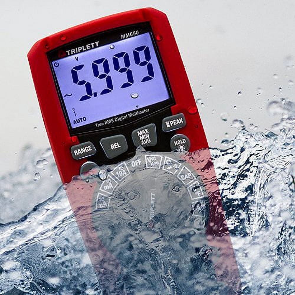Triplett MM650 6000 Count True RMS High Performance Digital Multimeter, Waterproof