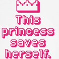 thumbnail image 3 of CafePress - This Princess Saves Herself Ringer T - 100% Cotton Ringed T-Shirt, 3 of 4