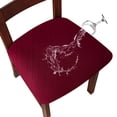 thumbnail image 1 of Borgoña,4 Piezas Funda Elástica para Asiento de Silla Jacquard Elástica Funda para Silla en Relieve para Comedor, 1 of 5