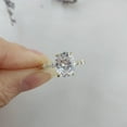 thumbnail image 3 of Oval Simulated Diamond Moissanite Ring: 14k Gold Plated Sterling Silver Engagement Ring, 3 of 4