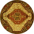 thumbnail image 1 of Ahgly Company Machine Washable Indoor Round Persian Yellow Traditional Area Rugs, 4' Round, 1 of 4