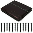 thumbnail image 1 of Famyfamy Weed Membrane Sheet Mat Plastic Mulch Ground Cover Breathable Weave Fabric Black PP Garden Landscape Woven Grass Cloth with 12pcs plastic floor nails/11cm, 1 of 20