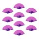 thumbnail image 1 of Abanico Plegable Vintage Abanicos de Mano de Plástico Abanico de Mano de Artesanía para Fiesta de Halloween Boda Decoración 42X23Cm/16.54X9.06, Pack de 10 (Morado), 1 of 7