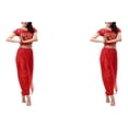thumbnail image 1 of Sonducket Pantalones de danza del vientre indio, conjunto de disfraz de baile en la espalda, manga Sexy profesional para adultos, ropa de baile Type5 NO5, 1 of 6