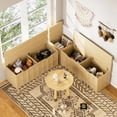 thumbnail image 5 of Demi Bonn 3-Piece L-Shaped Multifunctional Storage Bench with Padded Shoe Bench, Kitchen Corner Stool Toy Storage Box Reading Nook Seat, 63"D x 63"W x 19.1"H, Brown, 5 of 7