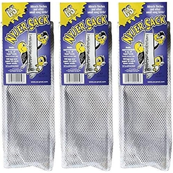 C & S Products Nyjer Sack Bird Feeder - Hanging, Outdoor, For Finches - Small, White
