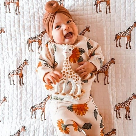 

New 3PCS Spring Floral Outfits Infant Long Sleeve T-Shirts Top Pants Set