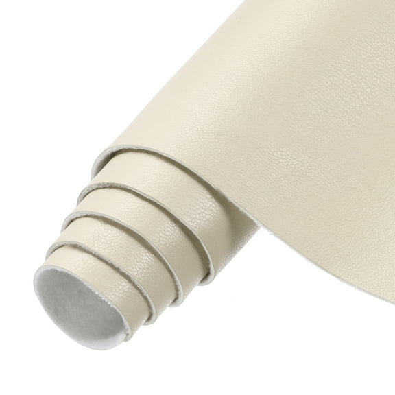 Uxcell Leather Sheets, 12x53 Inch (30x135cm) Smooth Solid PU Leather Fabric Roll, Skin Color/White