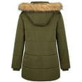 thumbnail image 2 of Soularge Women's Plus Size Winter Coat Warm Puffer Jacket Waterproof Hooded Winter Jacket Army green 2X, 2 of 8