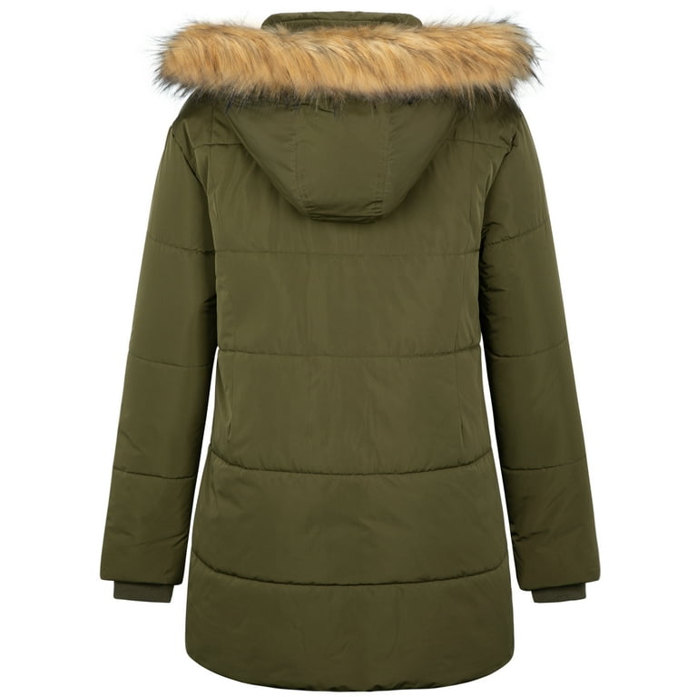 Soularge Women's Plus Size Winter Thickened Puffer Coat with