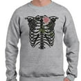 thumbnail image 2 of Skeleton Rib Cage Sweatshirt Unisex Small Grey, 2 of 5