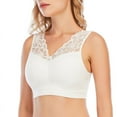 thumbnail image 4 of Lace Push Up Bras For Women Sexy Deep V Neck Breathabl Brassiere Padded Bra Seamless Comfortable Bralette Fitness Gym Bra Top Padded Sport Bra,White,M, 4 of 9
