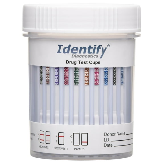 Identify Diagnostics 10 Panel Drug Test Cup - 5 Pack - CLIA Waived Instant Urine Drug Test Kit