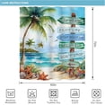 thumbnail image 4 of Beach Ocean Shower Curtain for Bathroom Decor 84Wx72H Coastal Nautical Positive Quotes Seaside Tropical Palm Tree Teal Blue Art Printed Fabric Polyester Waterproof 12 Pack Plastic Hook, 4 of 6