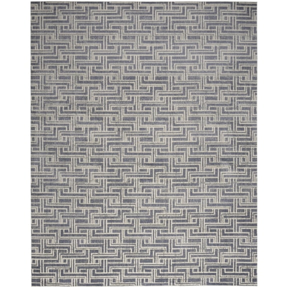 Nourison Serenity Home Modern Indoor Area Rug Blue Ivory 7'10" x 9'10"