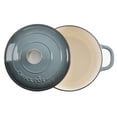 thumbnail image 4 of Olla de cocción lenta artesanal de hierro fundido esmaltado de 5 cuartos, redonda, color gris pizarra, 4 of 5