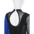 thumbnail image 6 of iiniim Gymnastics Leotards for Girls Rhinestone Figure Skating Long Sleeve Ballet Bodysuit Dancewear A Blue 14, 6 of 7