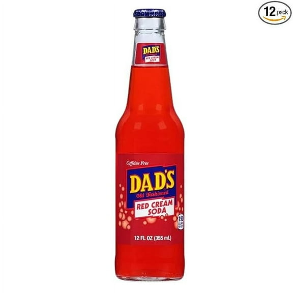 Glass Bottle Iconic Old-Time Brand Soda 12 oz 12 Pack Bundled by Louisiana Pantry (Dad's Red Cream)