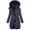 Purple, variant on Long Puffer Hooded Jacket Womens Thick Fleece Linend Winter Coats for Women Waterproof Warm Faux Fur Sherpa Parka Jackets