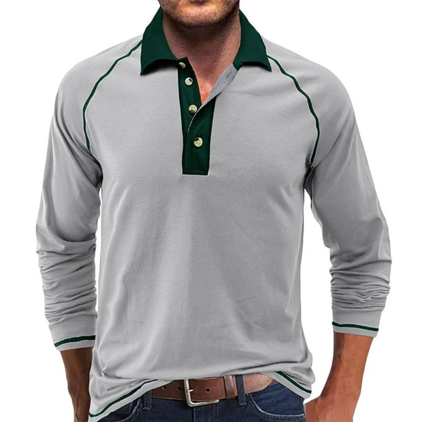 zanvin Mens Long Sleeve Shirts - Golf Shirts Men Casual Collared
