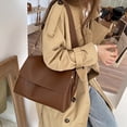 thumbnail image 5 of HUISZJ Shoulder Bag, Tote Handbag with Adjustable Strap, PU Leather Crossbody Bag for Travel Commute Work (Brown), 5 of 7