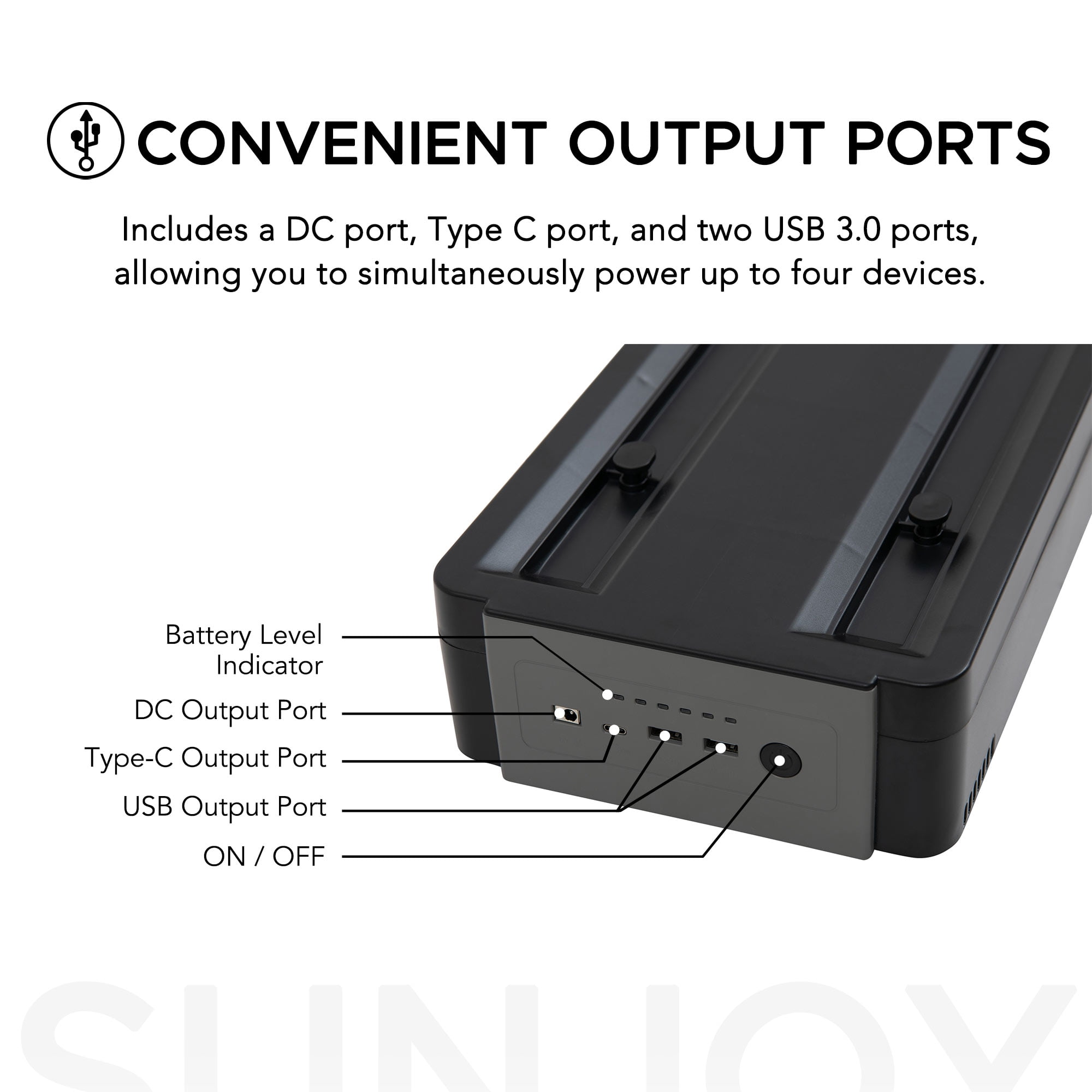 SUNJOY Rechargeable Lithium Iron Phosphate Battery ,Grey