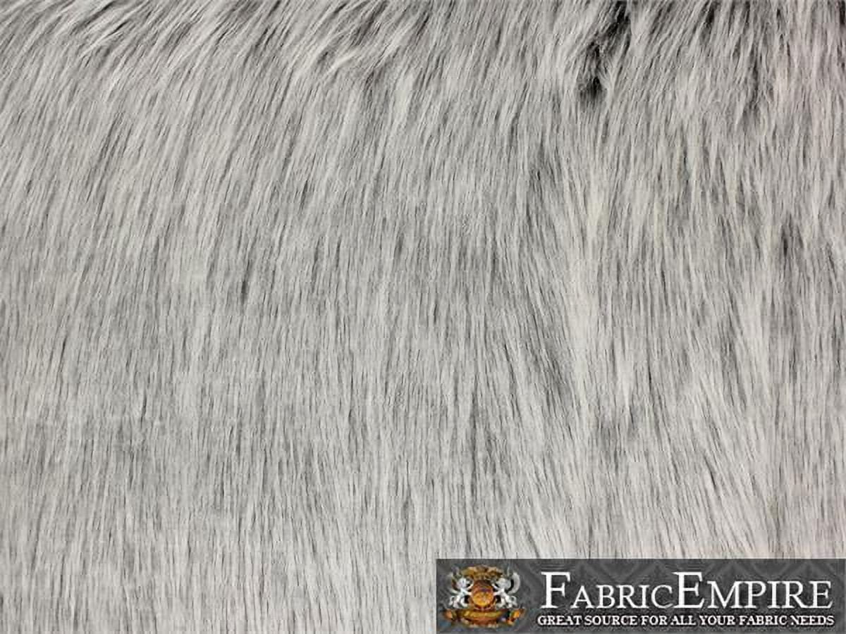 Faux Fur Fabric Long Pile Monkey Shaggy GRAY FROST / 60" Wide / Sold by the yard